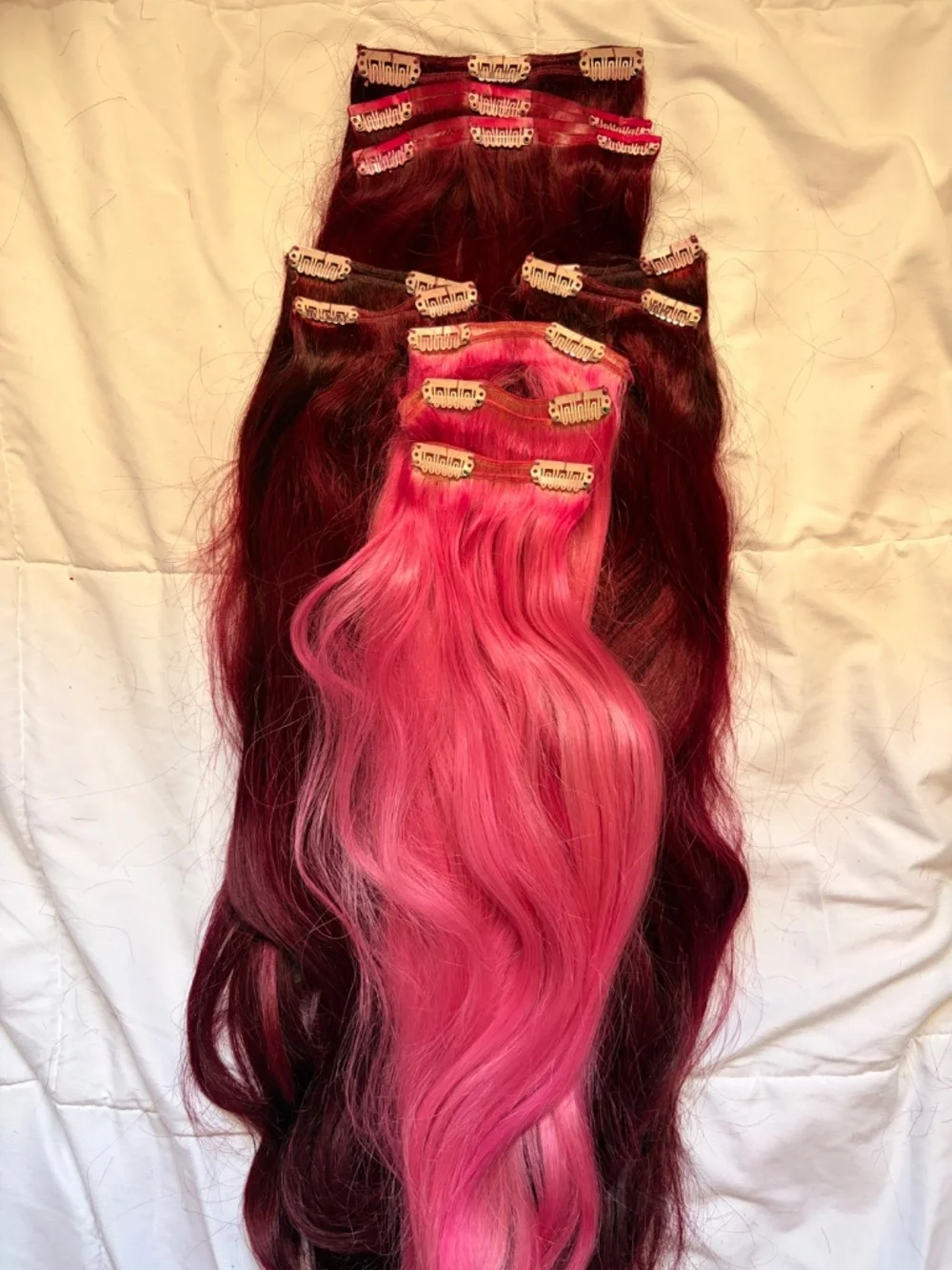 Clip in hair extensions